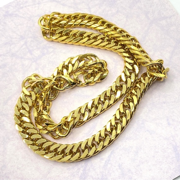 Gold Curb Chain 20" Unisex Gender Neutral Heavy - Picture 4 of 7